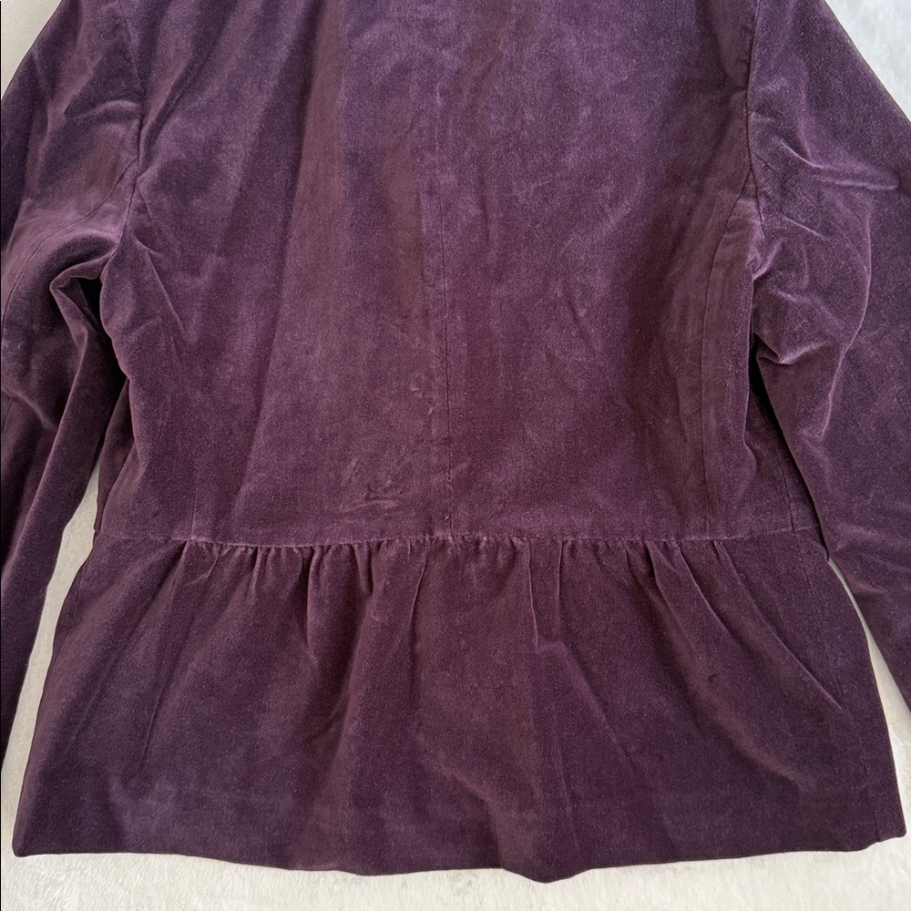 J. Crew | 2011 Eden Velvet Two Button Peplum Lined Blazer 30591 Purple (8) - Picture 12 of 15